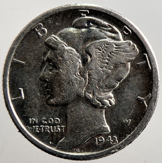 1943 - S US USA Mercury Dime Silver Coin | Collectable Grade | a3560