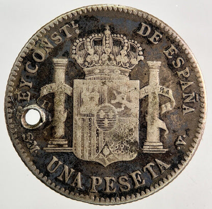 1900 Spain Una 1 Peseta Silver Coin | Collectable Grade