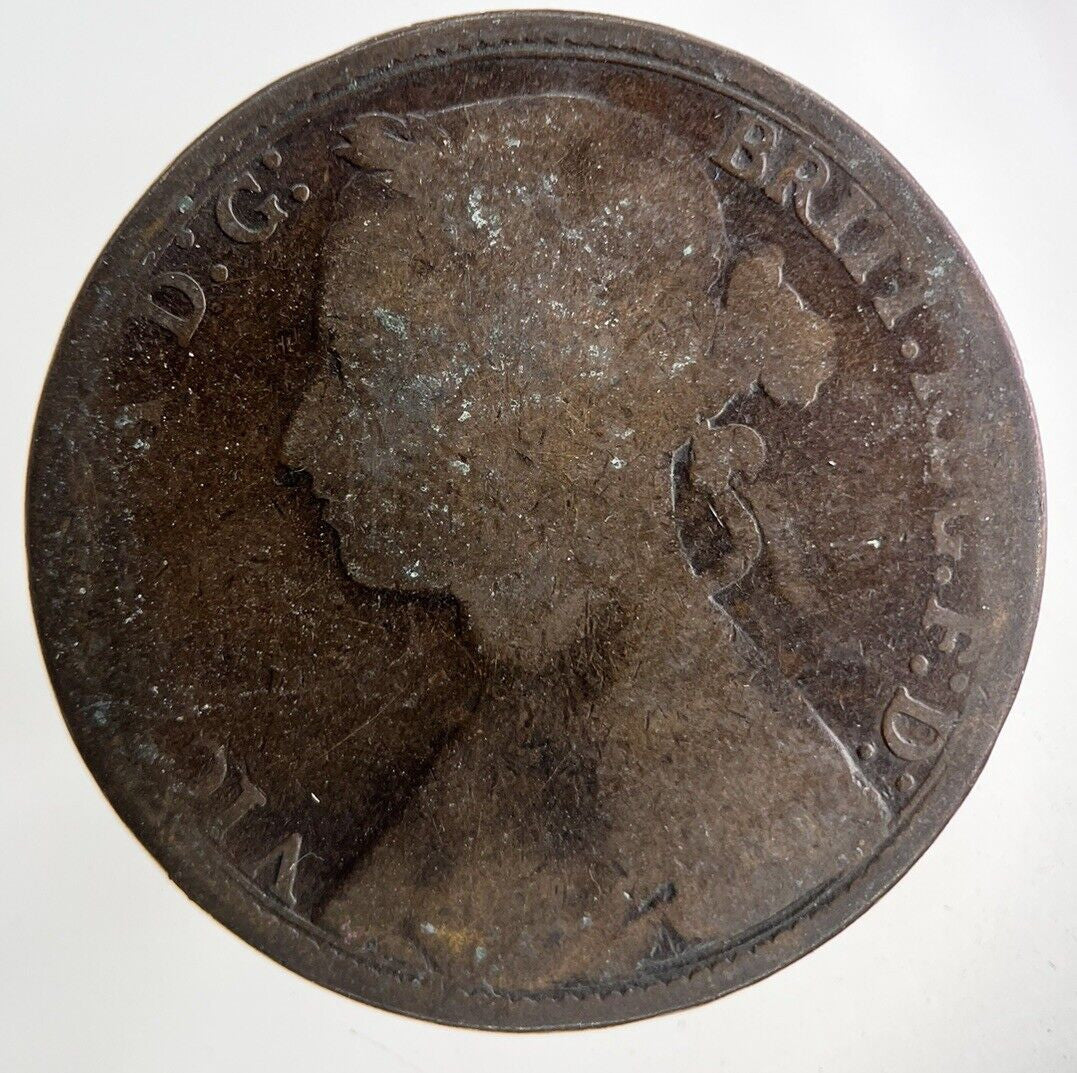 1880 Victoria One Penny Coin | Fair Grade