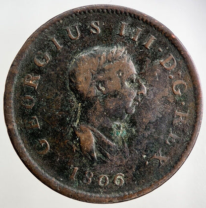 1806 George III 3rd Half-Penny Coin | Fine Collectable Grade