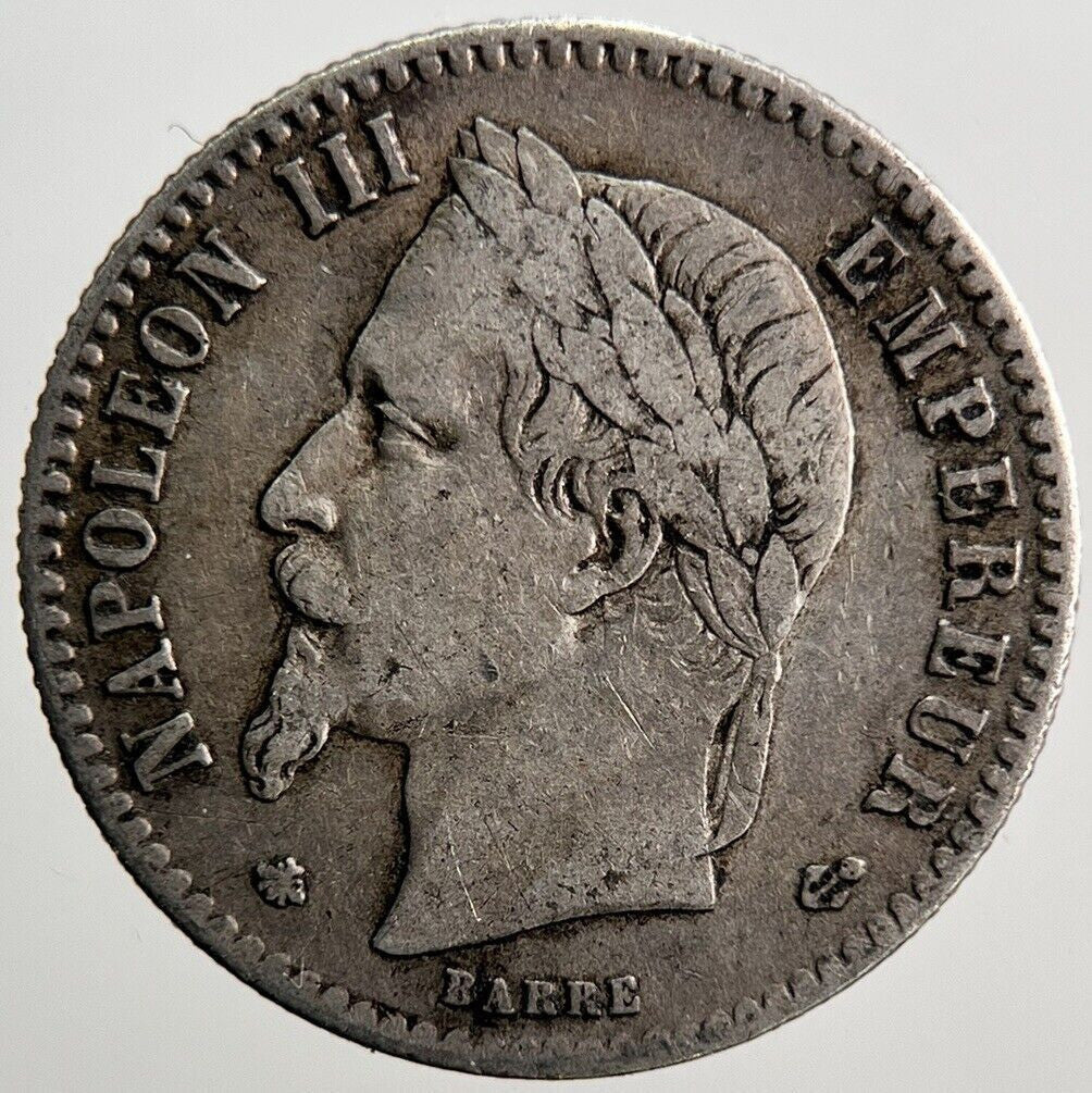 1865 France 50 Cent Silver Coin | Fine Collectable Grade | a3638