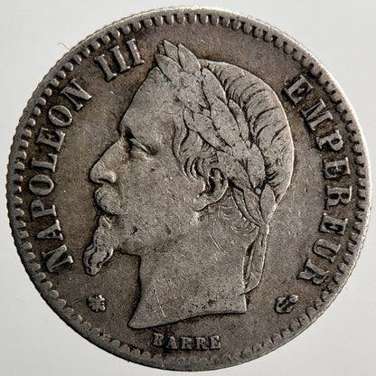 1865 France 50 Cent Silver Coin | Fine Collectable Grade | a3638