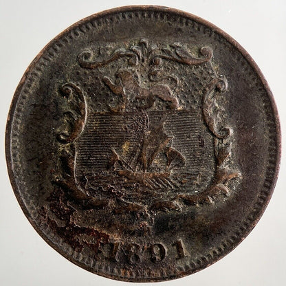 1891 British North Borneo Half Cent Coin | Fine Collectable Grade