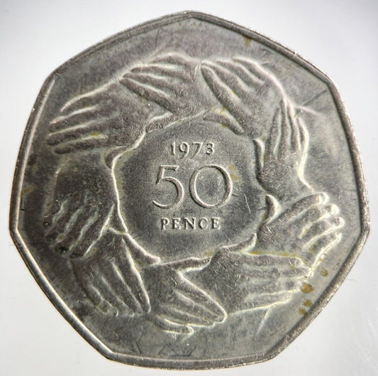 1973 Elizabeth II 2nd 50p Fifty - Pence Coin | Fine Collectable Grade