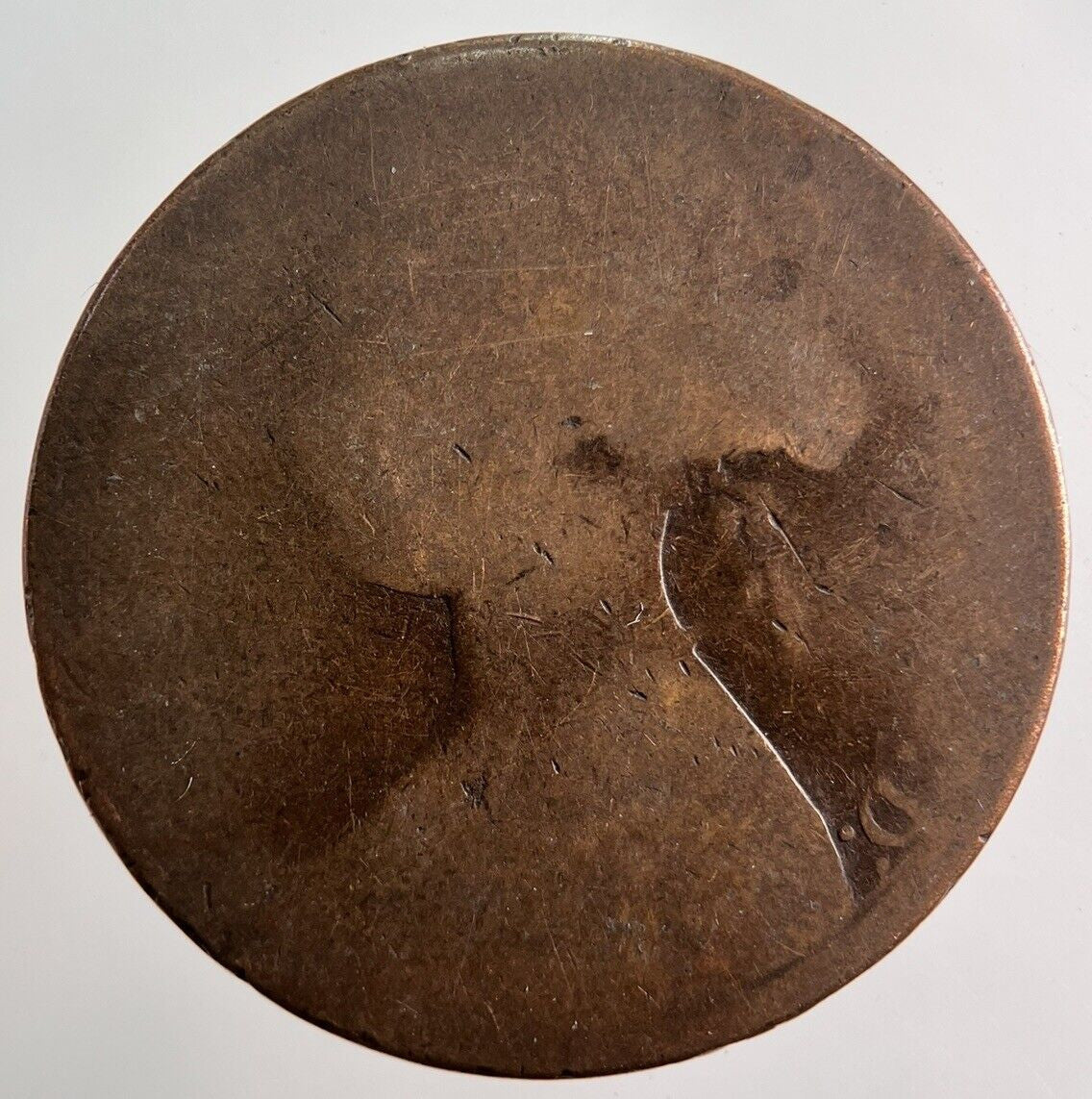 1870 Victoria One Penny Coin | Worn Grade