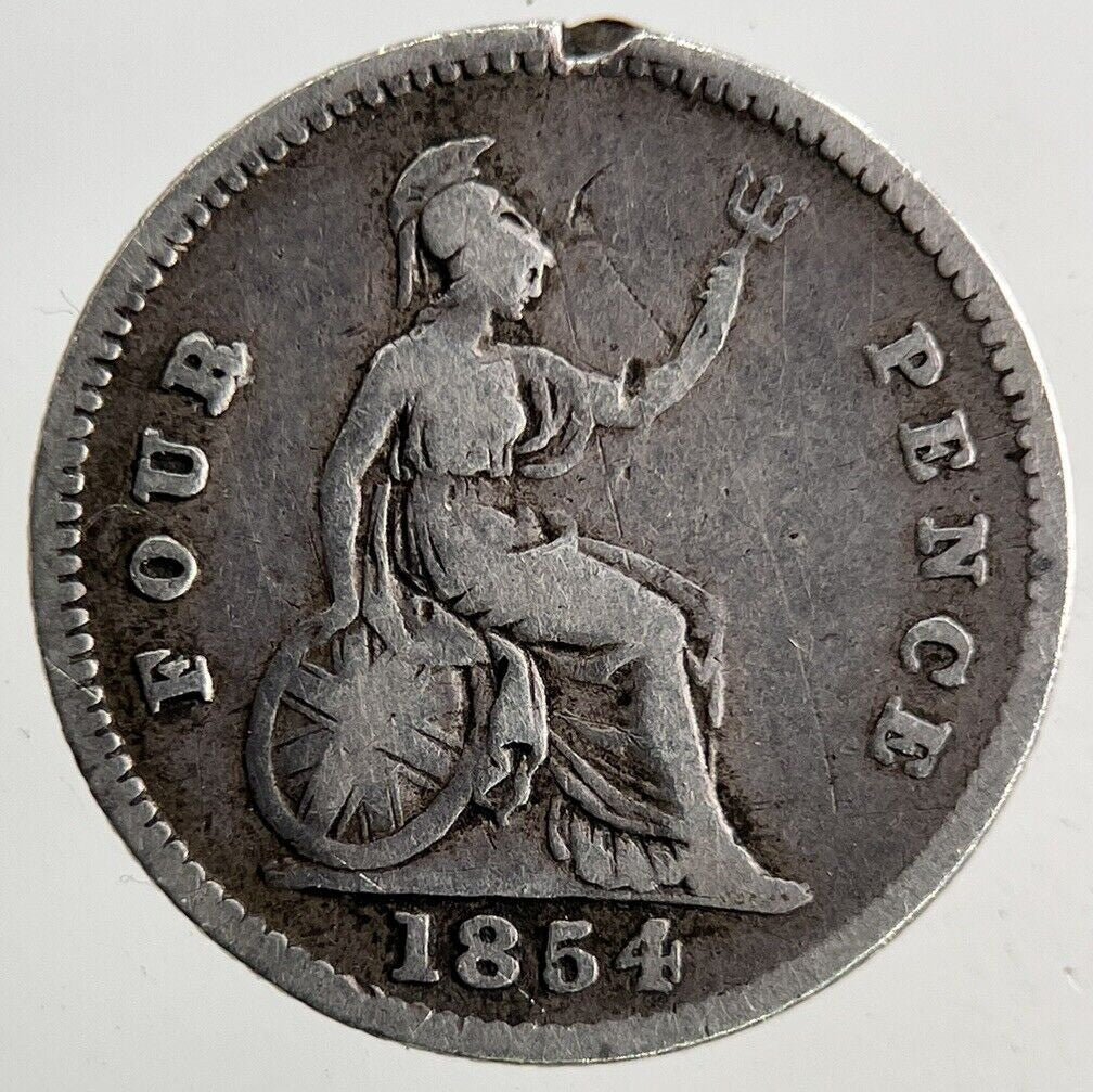 1854 Victoria Four - Pence Groat Silver Coin | Fine Collectable Grade