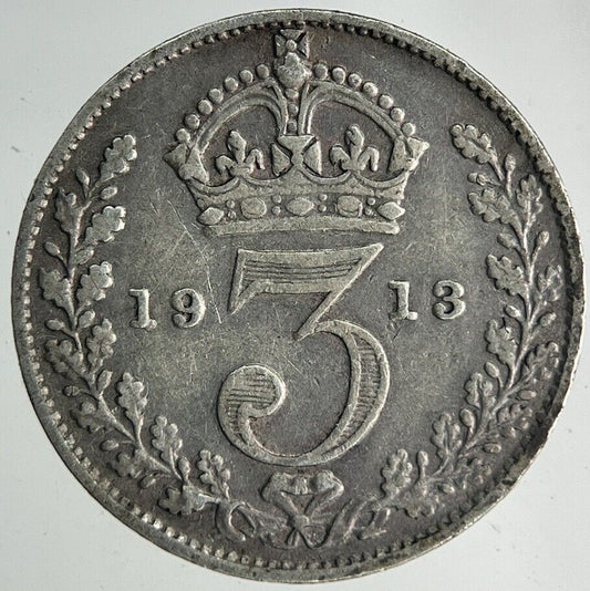 1913 George V Threepence Silver Coin | Fine Collectable Grade