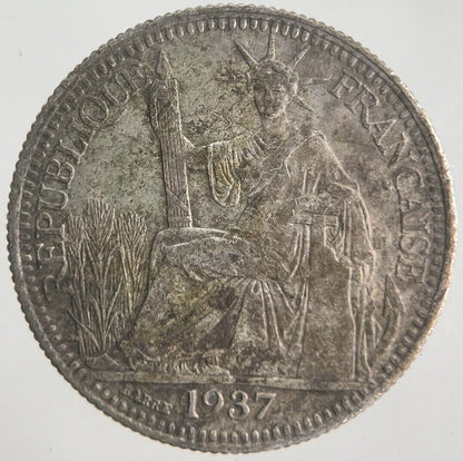 1937 10 Centimes Indo - China France Silver Coin | Fine Collectable Grade | a4464