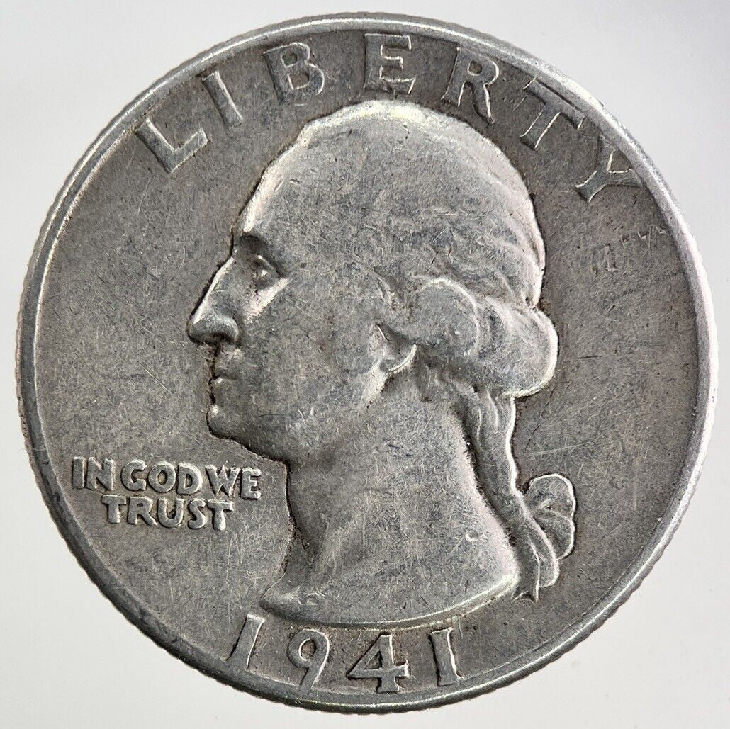 1941 US USA Quarter Dollar Silver Coin | Fine Collectable Grade