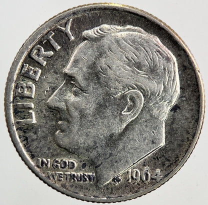 1964 US USA Roosevelt One Dime Silver Coin | Fine Collectable Grade