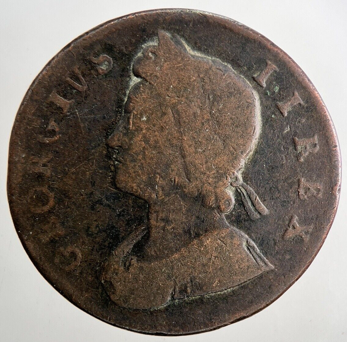 1730 George 2nd II Half - Penny British Coin | Fine Collectable Grade | a9465