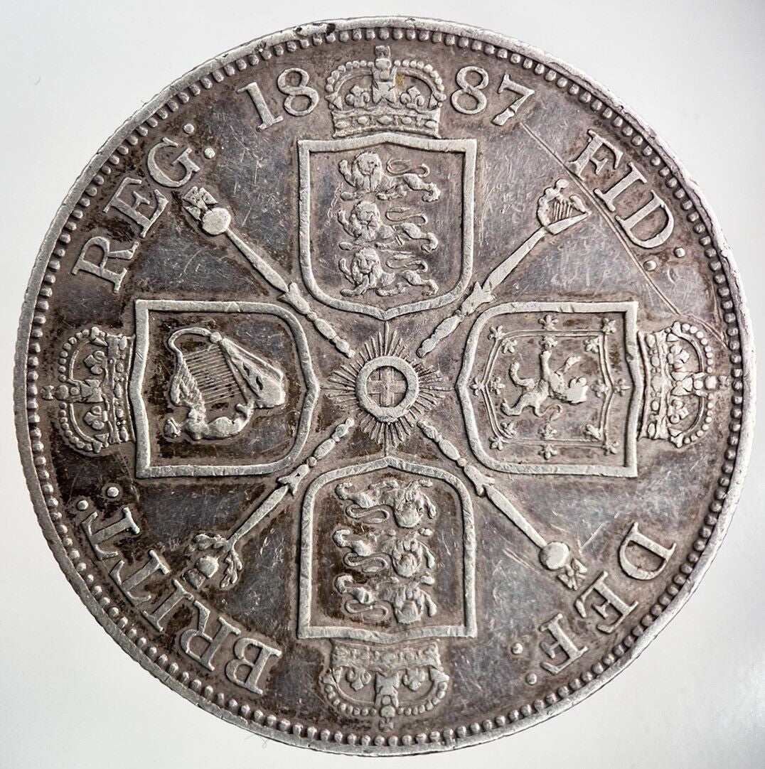 1887 Victoria Double - Florin Silver Coin | Very High Grade
