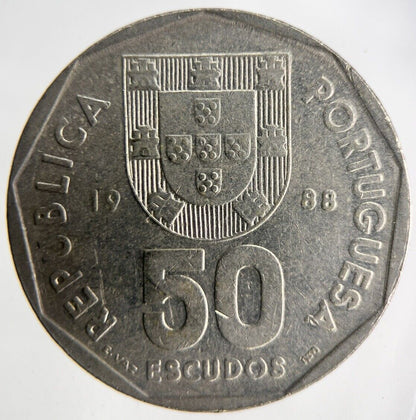 1988 Portugal 50 Escudos Coin | Fine Collectable Grade