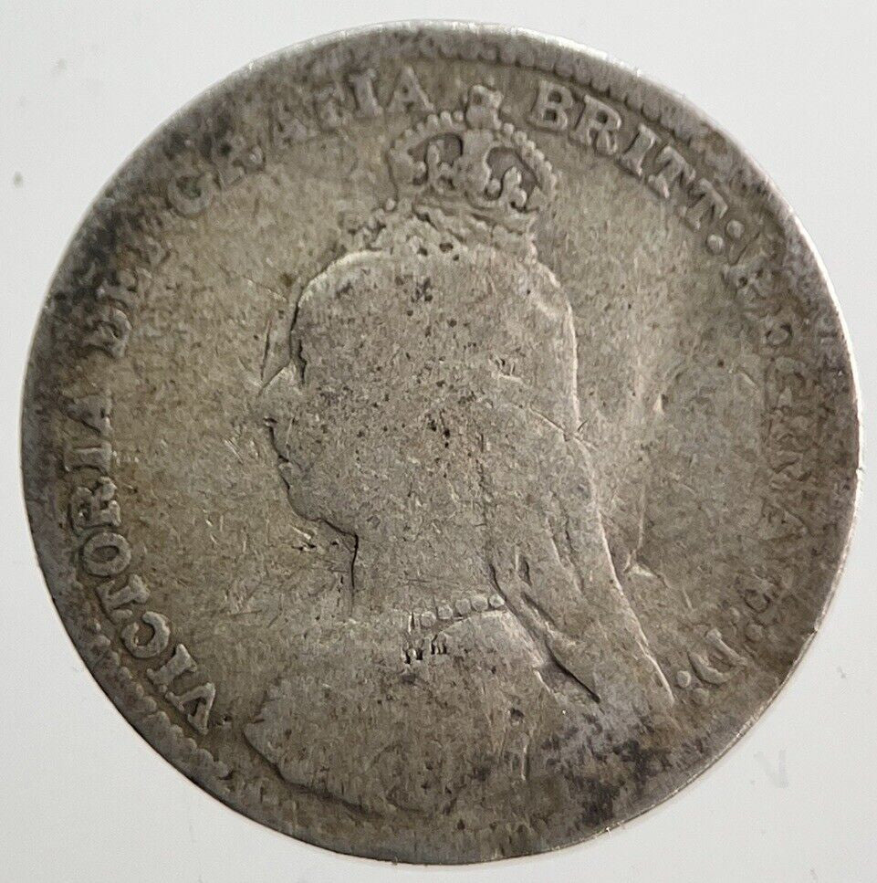 1889 Victoria Threepence Silver Coin | Fair Grade | a7257