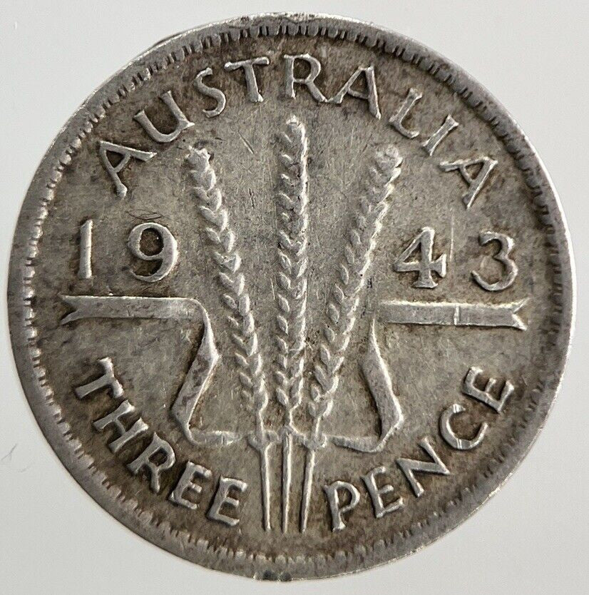 1943 Australia Threepence Silver Coin | Fine Collectable Grade