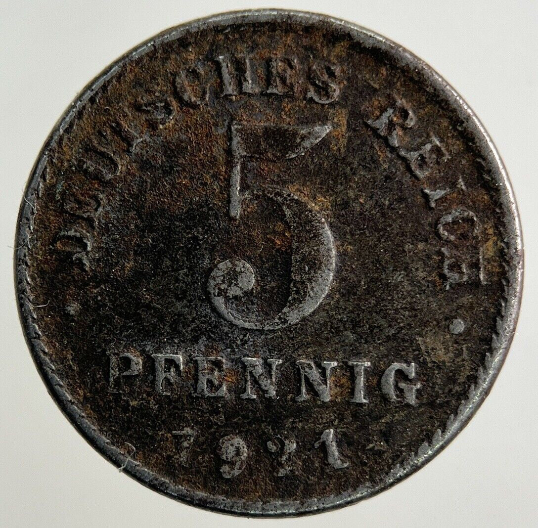 1921 Germany 5 Pfennig Coin | Fine Collectable Grade