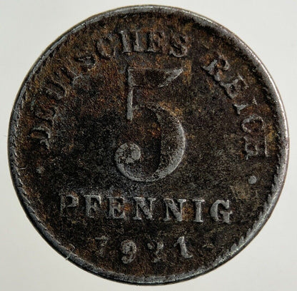 1921 Germany 5 Pfennig Coin | Fine Collectable Grade