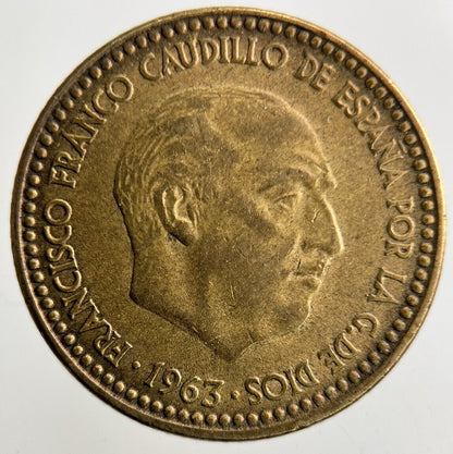 1963 Spain 1 Una Peseta Coin | Fine Collectable Grade