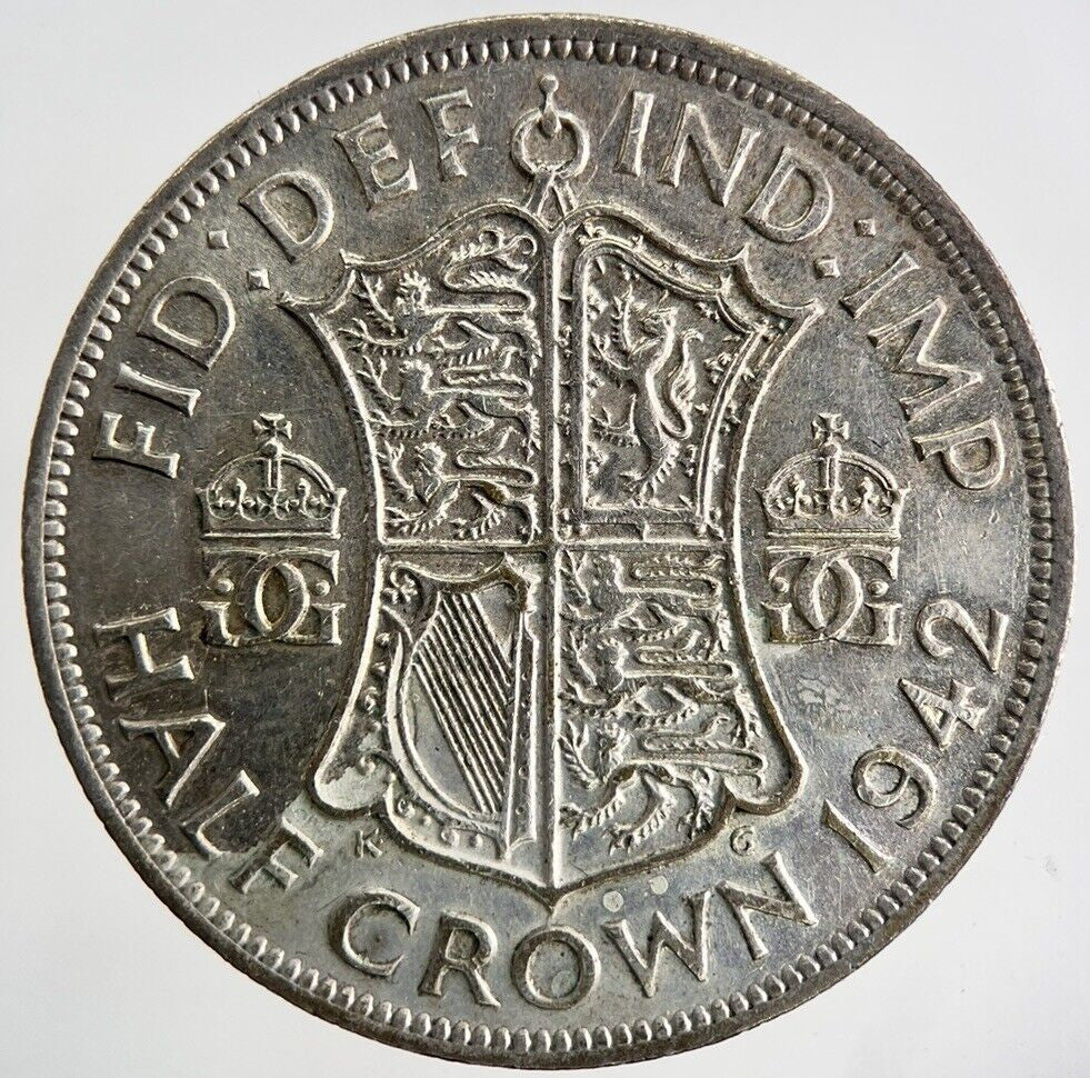 1942 George VI Half - Crown Silver Coin | Very High Grade