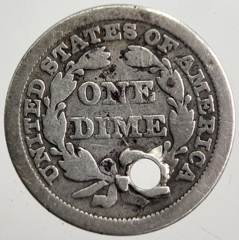 1857 US USA Seated Liberty One 1 Dime Silver Coin | Collectable Grade | a7653