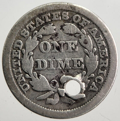 1857 US USA Seated Liberty One 1 Dime Silver Coin | Collectable Grade | a7653