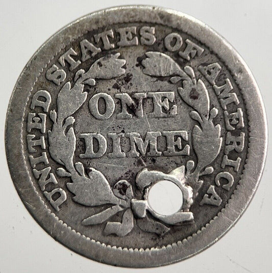 1857 US USA Seated Liberty One 1 Dime Silver Coin | Collectable Grade | a7653