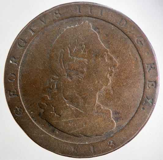 1813 Isle of Man One Penny Coin | Collectable Grade