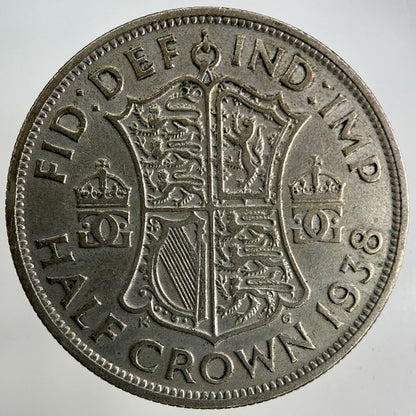 1938 George VI Half - Crown Silver Coin | Fine Collectable Grade