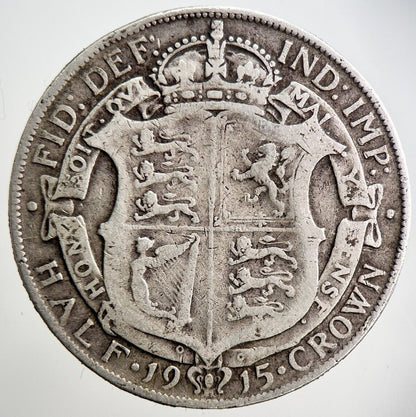 1915 George V Half - Crown Silver Coin | Fine Collectable Grade | a3160