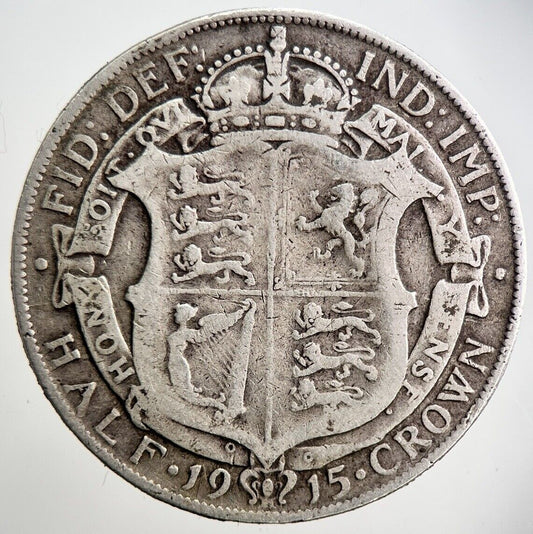 1915 George V Half - Crown Silver Coin | Fine Collectable Grade | a3160