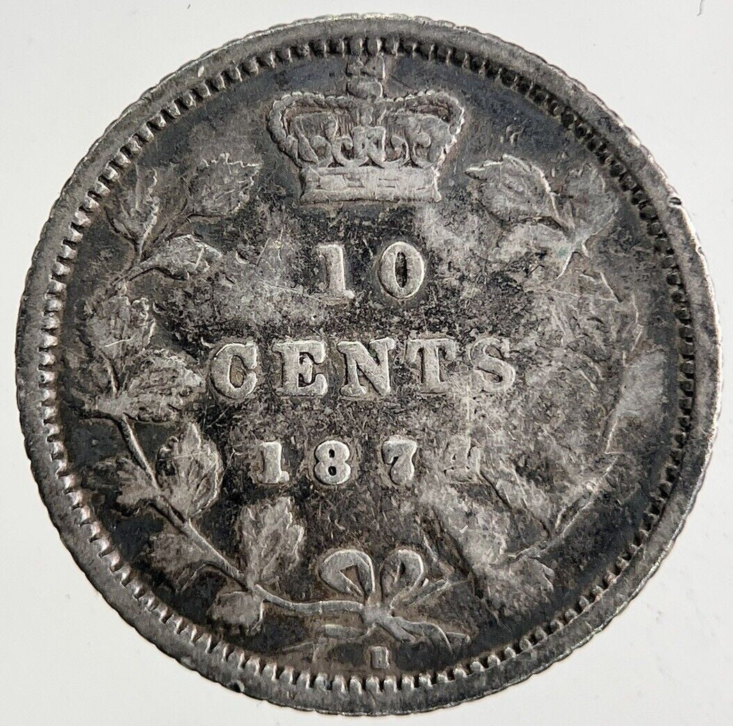 1874-H Canada 10 Cents Silver Coin | Collectable Grade