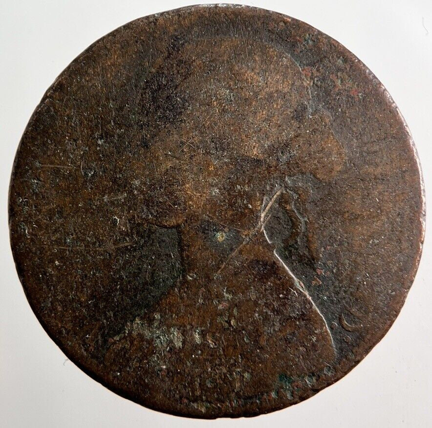 1872 Victoria One Penny Coin | Worn Grade
