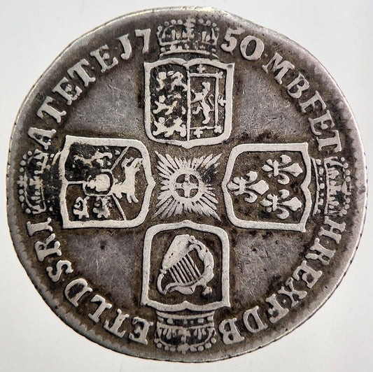 1750 George II Shilling Silver Coin | Collectable Grade | a5975