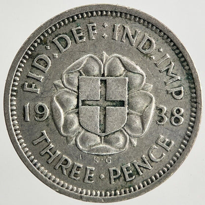 1938 George VI Threepence Silver Coin | Fine Collectable Grade