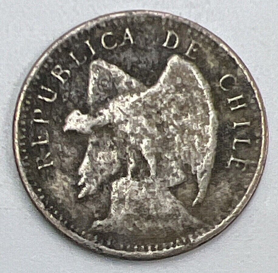 1908-S Chile Diez 10 Centavos Silver Coin | Collectable Grade | a1548