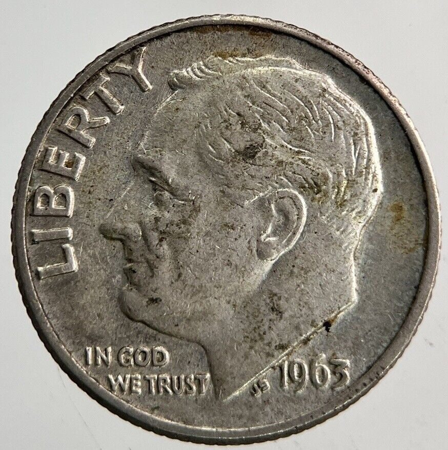 1963 - D US USA Roosevelt Dime Silver Coin | Fine Collectable Grade
