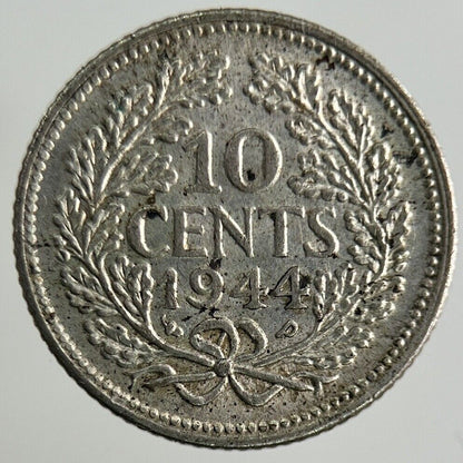 1944 Netherlands 10 Cents Silver Coin | Fine Collectable Grade