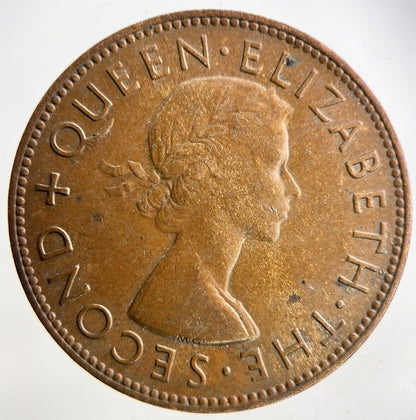1953 New Zealand One Penny Coin | Fine Collectable Grade