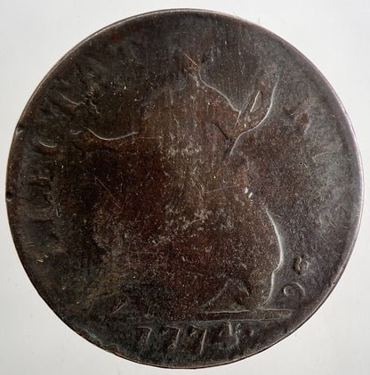 1774 No Regal Evasion Token George II Half - Penny Coin | Collectable Grade a9456