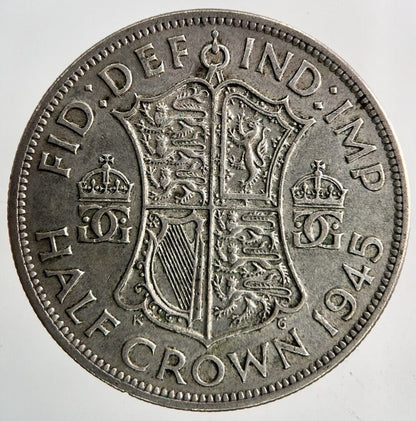 1945 George VI Half - Crown Silver Coin | Fine Collectable Grade