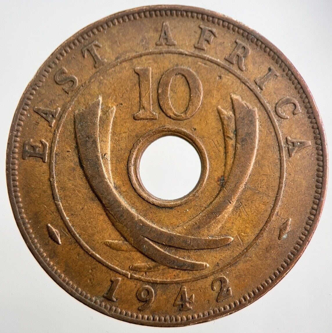 1942 East Africa 10 Cents Coin | Fine Collectable Grade | a7543