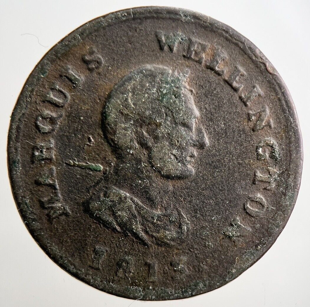 1813 Canada Wellington Commerce Half - Penny Token Coin | Fair Grade a2918