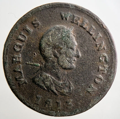 1813 Canada Wellington Commerce Half - Penny Token Coin | Fair Grade a2918