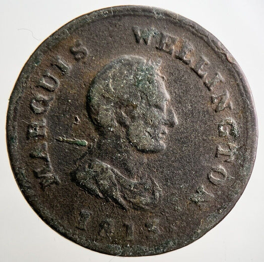 1813 Canada Wellington Commerce Half - Penny Token Coin | Fair Grade a2918