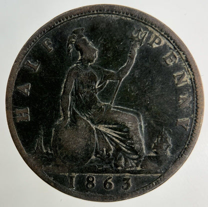 1863 Victoria Half-Penny Coin | Collectable Grade