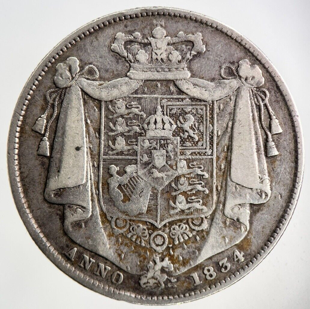 1834 William IV Half - Crown Silver Coin | Fine Collectable Grade