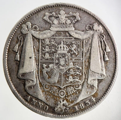 1834 William IV Half - Crown Silver Coin | Fine Collectable Grade