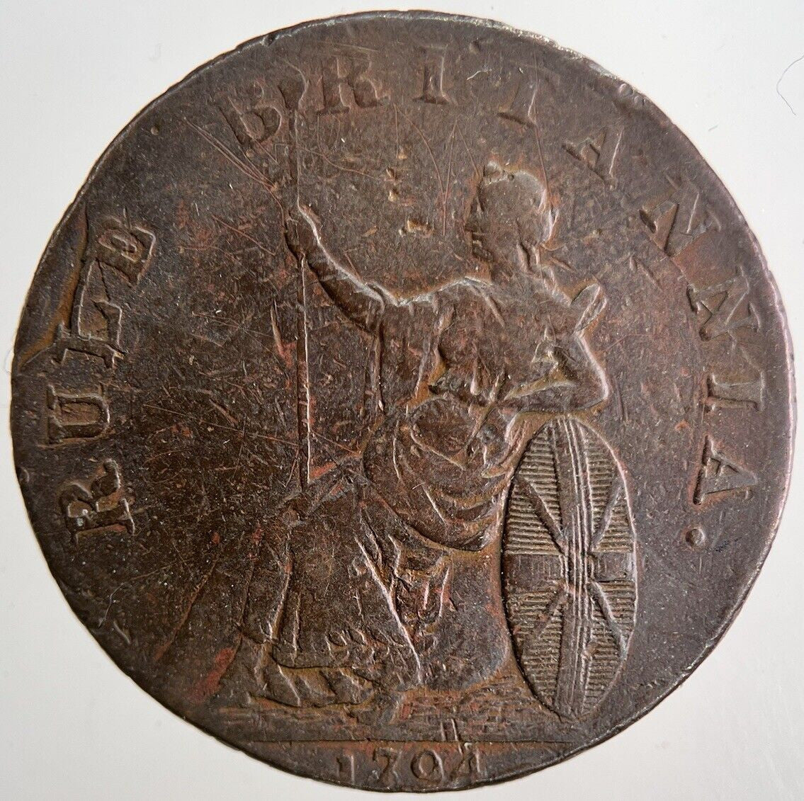 1794 Rule Britannia Half - Penny Token | Fine Collectable Grade | a6552