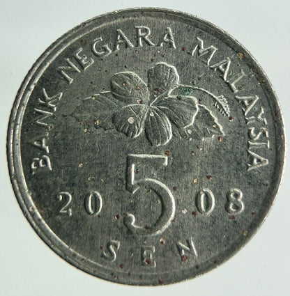 2008 Malaysia 5 Sen Coin | Fine Collectable Grade